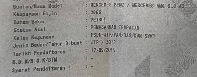 2018/19 Mercedes Benz GLC43 AMG 4Matic 3.0 V6 X253 - 3