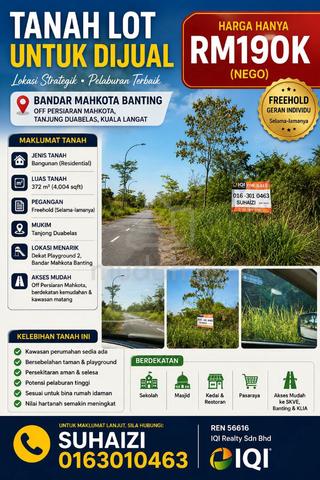 Tanah Lot Banglo Bandar Mahkota Banting for Sale. 1