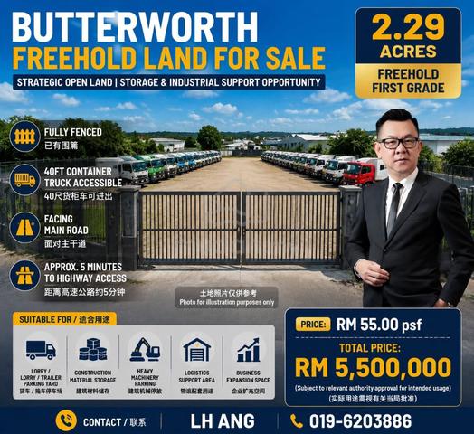 Butterworth 2.29 Acres Freehold Land For Sale 1