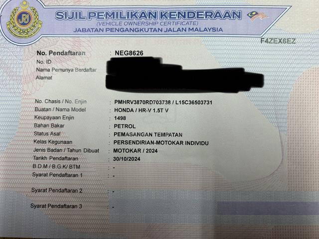 2024 Honda HR-V 1.5 TURBO V(A)NO PROCESSING FEES - 2