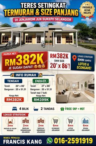 Project baru Telok panglima garang jln sukepi teres 1 tingkat 1