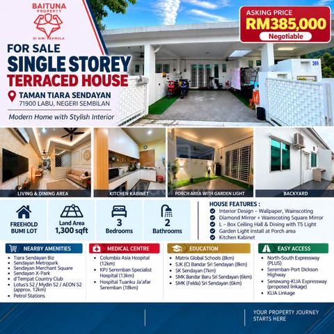 Taman Tiara Sendayan | Sendayan | Tersedia Dengan Kemasan Moden 1