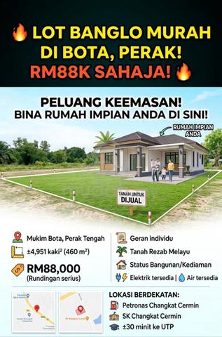 Lot Banglo – Mukim Bota, Perak! 🔥 1