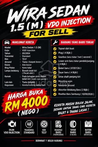 2004 Proton WIRA 1.5 A/B GLI (M) - 2