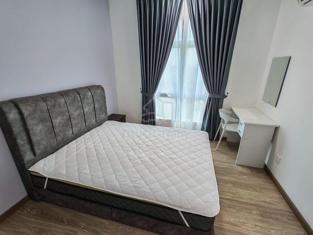 Fully furnished master bedroom at Mirai Residences, Kajang 1