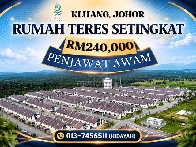 Rumah Teres Setingkat Taman Puterimas Kluang | RM0 Duit Muka 1