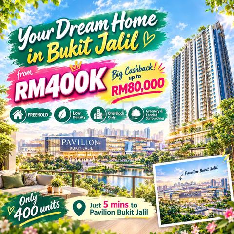 1 Block 400 Unit ! 5 R 2 B @ Link to PAVILION 2 - Balcony Yard | Shop 1