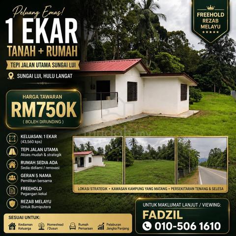 Tanah 1 ekar Tepi Jalan Batu 23 Sg Lui Hulu Langat 1