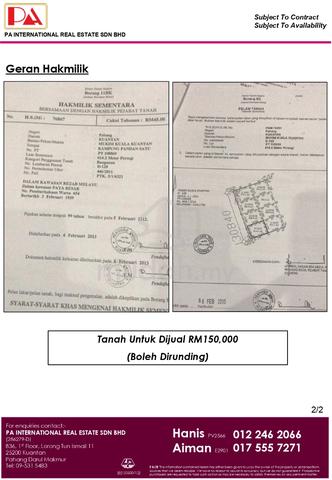 Tanah untuk dijual di Taman Pandan Damai, Kuantan 2