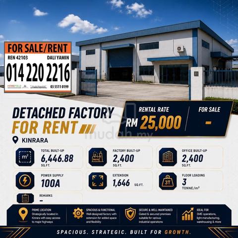 Kinrara Puchong Semi detach factory wih office space (SME) for rent 1