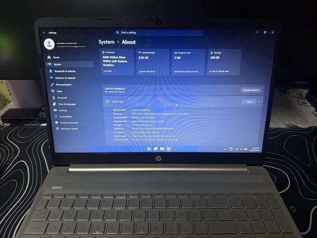 HP Laptop AMD Athlon Silver 3050U 8GB RAM 256GBSSD - photo 3 of 6