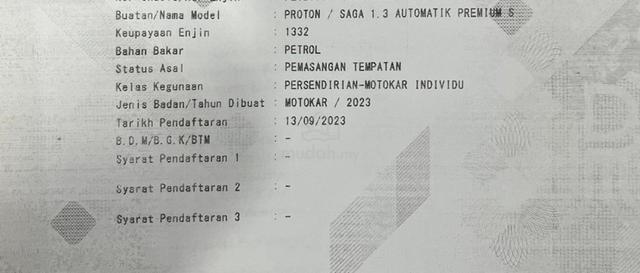 2023 Proton SAGA 1.3 PREMIUM S (A) SERVICE PROTON - 2