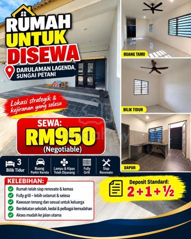 Rumah Kemas Dan Siap Renovate Untuk Disewa-Darulaman Lagenda 1