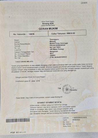 Tanah untuk dijual berdekatan dengan jalan utama 1