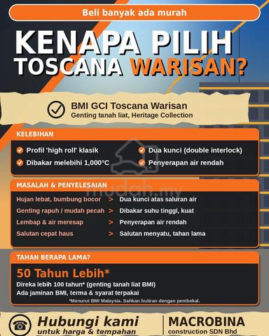 genting tanah liat berkualiti untuk dijual semabok - photo 2 of 3