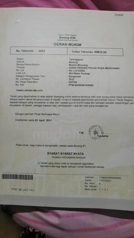 TANAH BELAKANG KLINIK DAMAI MERCHANG tepi UTAMA 1