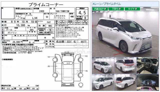 WHITE SEAT 2024 Lexus LM 2.4 500H VERSION L BDYKIT - 2