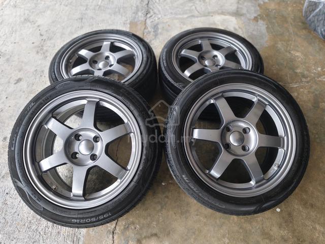 Rim second 16 TE37 siap tayar myvi city vios gm6 - photo 3 of 5