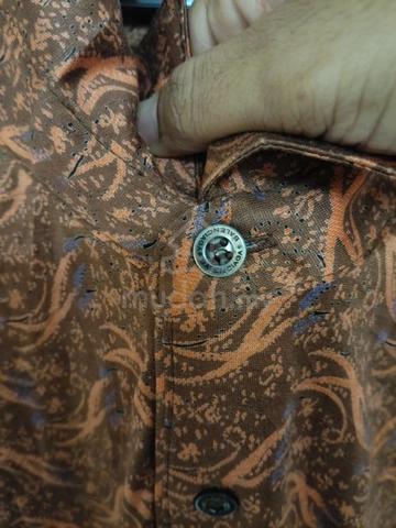 133.Vintage Balenciaga Brown Patterned Short Sleev - photo 2 of 6
