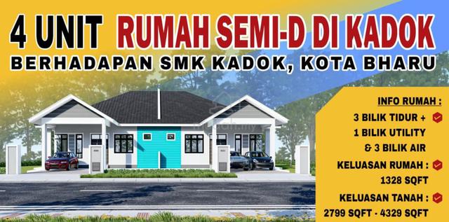 3 Rumah Semi-D 1 Tingkat Untuk Dijual Kadok, Kota Bharu, Kelantan 1