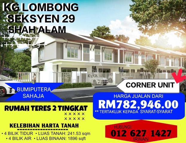 PROJEK BARU Double Storey CORNER LOT Kg Lombong Seksyen 29 Shah Alam 1