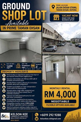 Kl Kepong Taman Ehsan Ground Floor Shop Nr Aman Puri 1