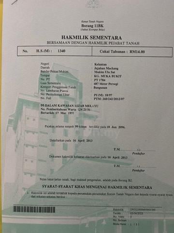 Kelantan Machang Agricultural Freehold Land For Sale 1