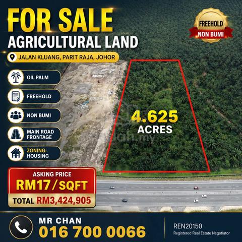 Agri Land For Sale @ Parit Raja Main Road 1