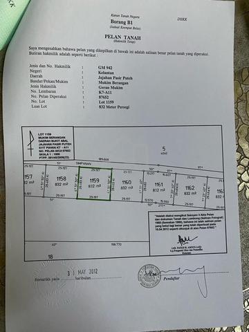 Tanah Lot Banglo untuk dijual di Kg Lepah, Pasir Puteh Kelantan 2