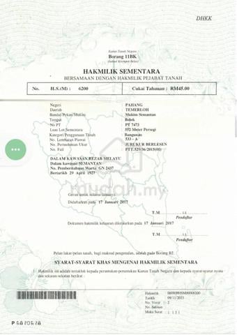 Tanah lot banglo di Lanchang, Pahang untuk dijual 1