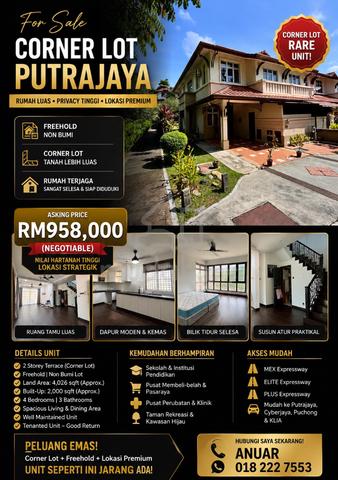 CORNER FREEHOLD 2 Storey House Presint 14 Putrajaya 1