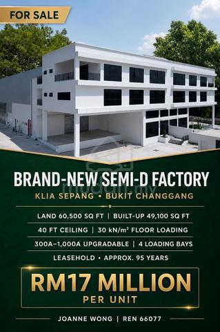 For Sale Brand-New Semi-Detached Factory at KLIA Sepang 1