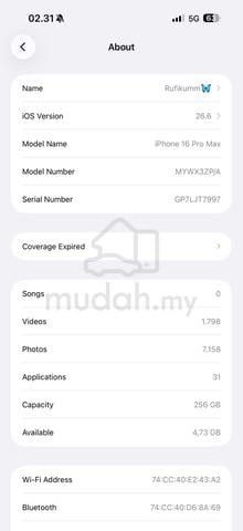 IPHONE 16 PRO MAX Secon Like New - photo 5 of 5