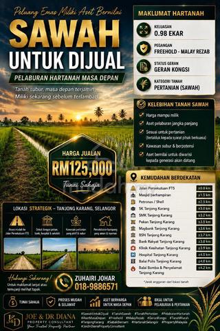 Tanah 0.98 Ekar, Pegangan Kekal di Tanjung Karang 1