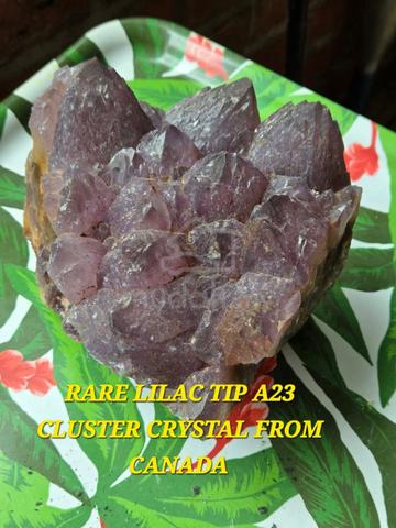 Rare Lilac Tip Auralite 23 cluster crystal-Canada - photo 5 of 6