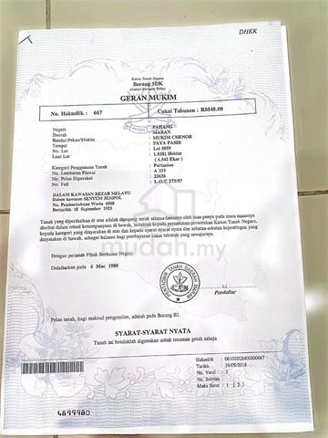 Tanah 1.1 ekar untuk di jual di Kg Paya Pasir 1