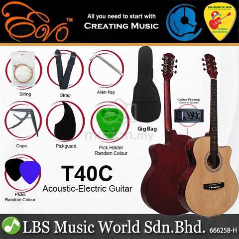 Evo T-40C 40 Inch Concert Acoustic Electric Guitar Music Instruments for  sale in Bayan Lepas, Penang