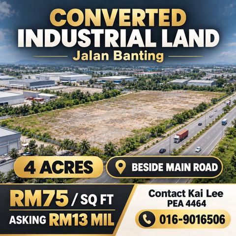 [Below Market] Beside Main Road 4 acre Industrial Land Jalan Banting ! 1