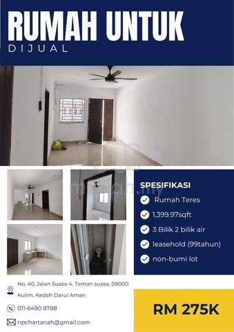 JUALAN SEGERA! rumah murah & berbaloi | TAMAN SUASA 1