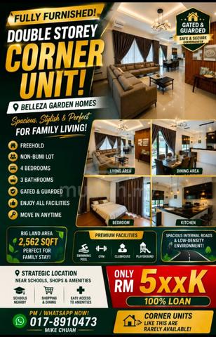 UNBELIEVABLE SALE PRICE‼️CORNER Double Storey Fully FURNISHED House. 1
