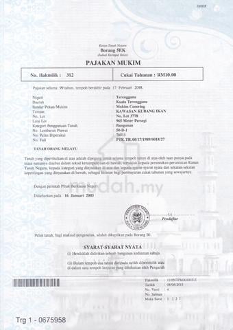 Tanah Taman Chendering Utama TCU Kuala Terengganu Untuk DiJual 1