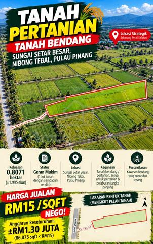 TANAH PERTANIAN SUNGAI SETAR BESAR Nibong Tebal 1