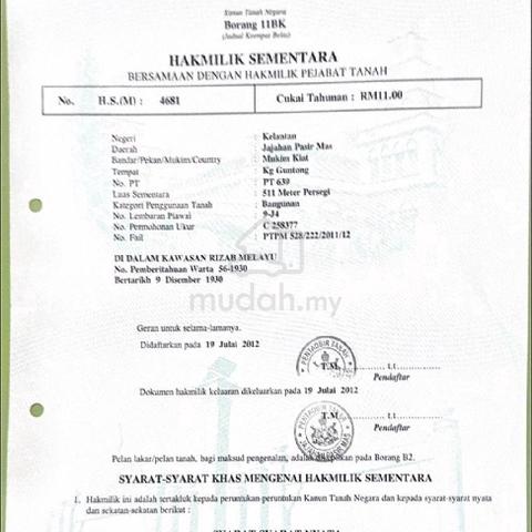 tanah di wakaf bharu 1