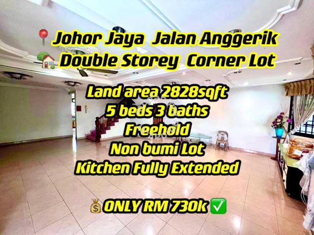 Johor Jaya Jalan Anggerik Corner Lot Double Storey Terrace House