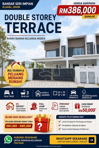50k rebate/Double storey G&G 4b4R/Bandar seri impian 1