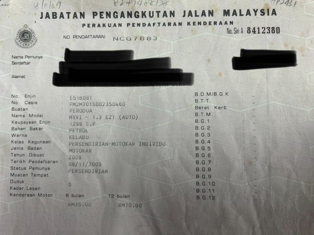 2009 Perodua MYVI 1.3 EZI FL(A)NO PROCES FEES OTR - 2