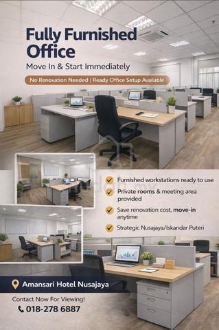 Fully Furnished Office for Rent @ Amansari Hotel Nusajaya Johor 1