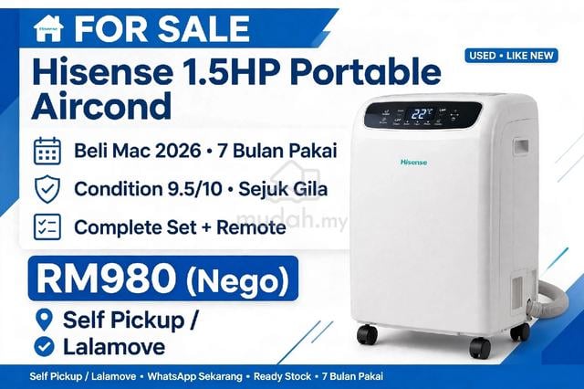 Hisense Portable Aircond 1.5HP AP12NXG1   - photo 2 of 4