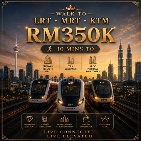 【2Stop to Midvalley】Walk to LRT MRT KTM|2-3R| 10min to Midvalley,TRX! 1