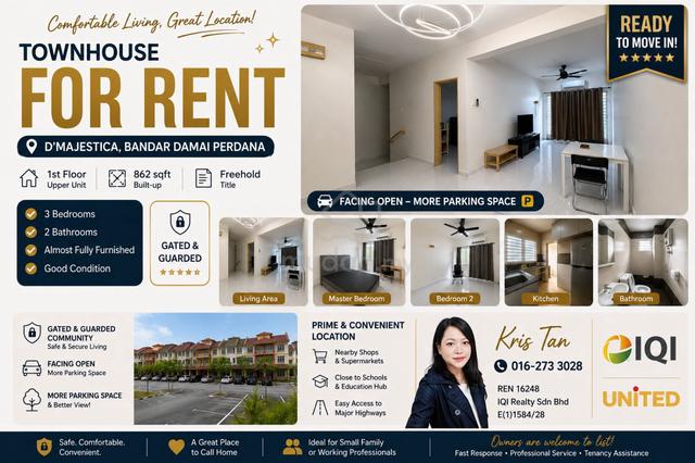 D'Majestica, Bandar Damai Perdana Townhouse For Rent 1